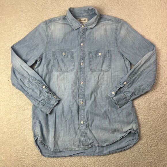 Madewell Other - Madewell Shirt Mens Medium Blue Chambray Denim‎ Light Wash
